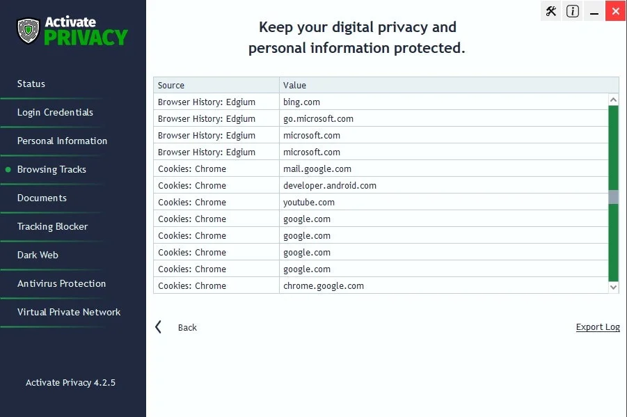 Clean browser after scanning showing protected status