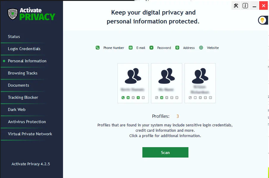 Profile Scanner Dashboard